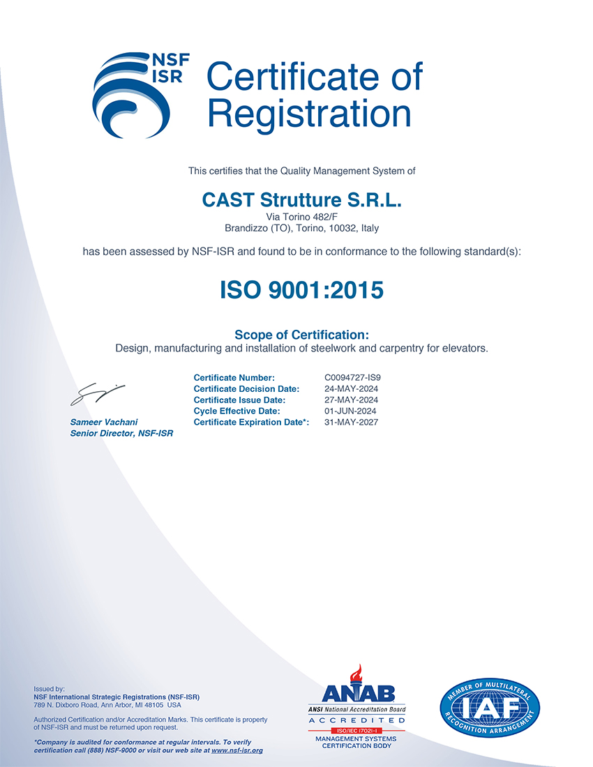 CERT. UNI ISO 9001:2015 
